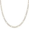 9ct Yellow and White Gold Diamond Cut Figaro Chain 22"