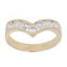 14ct Yellow Gold Cubic Zirconia Wishbone Ring