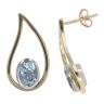 9ct Yellow and White Gold Aquamarine Stud Earrings