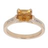 9ct Yellow Gold 0.10ct Diamond And Created Citrine Single Stone Ring
