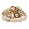 9ct Yellow and Rose Gold Pearl Leaf Patterned Ring