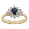 18ct Yellow Gold 0.40ct Tinted Brilliant Cut Diamond and Sapphire Ring