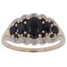9ct Yellow Gold 0.05ct Diamond And Sapphire Cluster Ring