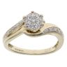 9ct Yellow Gold 0.25ct Brilliant Cut Diamond Cluster Ring