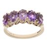 9ct Yellow Gold Amethyst Five Stone Ring