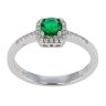 Silver Cubic Zirconia And Green Gemstone Cluster Ring by Icesia