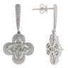 Platinum 2.83ct Star Pie And Brilliant Cut Diamond Clover Cluster Drop Earrings
