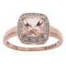 9ct Rose Gold 0.10ct Diamond And Morganite Cluster Ring