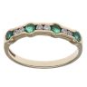 9ct Yellow Gold 0.15ct Diamond and Emerald Fancy Ring