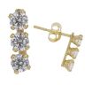 9ct Yellow Gold Cubic Zirconia Trilogy Drop Earrings