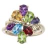 9ct Yellow Gold Multi Gemstone and Garnet Fancy Cluster Ring