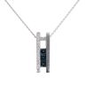 18ct White Gold 0.15ct Diamond And Sapphire Pendant And Chain 18"