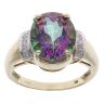 9ct Yelow Gold 0.02ct Brilliant Cut Diamond and Mystic Topaz Single StoneRing