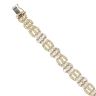 9ct Yellow Gold Cubic Zirconia Flower Bar Bracelet 7"