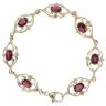 9ct Yellow Gold Garnet Bracelet 7"