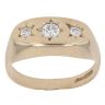 9ct Yellow Gold Cubic Zirconia Three Stone Signet Ring