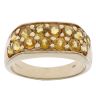 9ct Yellow Gold Citrine Cluster Signet Ring