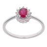 9ct White Gold 0.10ct Diamond and Ruby Cluster Ring