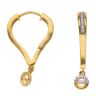 22ct Yellow Gold Cubic Zirconia Lamp Hoop Earrings