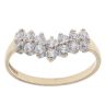 9ct Yellow Gold Cubic Zirconia Wishbone Two Row Ring