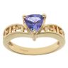 18ct Yellow Gold Tanzanite Greek Key Wishbone Ring