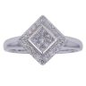 18ct White Gold Brilliant and Princess Cut Diamond Cluster Ring