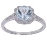 9ct White Gold 0.10ct Diamond and Aquamarine Ring