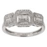 9ct White Gold 0.45ct Baguette And Brilliant Cut Diamond Cluster Ring