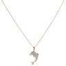 9ct Yellow Gold Cubic Zirconia Dolphin Pendant and Chain 18"