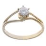 14ct Yellow and White Gold Cubic Zirconia Single Stone Ring