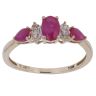 9ct Yellow Gold 0.05ct Diamond and Ruby Fancy Ring