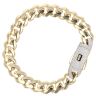 14ct Yellow Gold Monaco Classic Pave Lock Curb Bracelet 8.5"