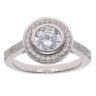 Silver Cubic Zirconia Halo Cluster Ring By Icesia