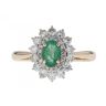 9ct Yellow Gold 0.52ct Diamond And Emerald Cluster Ring