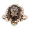 9ct Yellow Gold Smoky Quartz Solitaire Ring