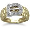 9ct Yellow Gold 0.15ct Diamond Buckle Ring