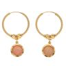 22ct Yellow Gold Rose Disc Dropper Earrings