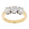 18ct Yellow Gold Diamond Trilogy Ring