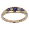 18ct Yellow Gold 0.05ct Diamond and Sapphire Five Stone Ring