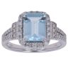 18ct White Gold 0.34ct Brilliant Cut Diamond and Aquamarine Cluster Ring