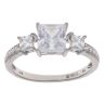 9ct White Gold Cubic Zirconia Three Stone Ring