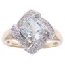 9ct Yellow Gold 0.10ct Diamond And Prasiolite Cluster Ring