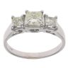 14ct White Gold 1.00ct Princess Cut Diamond Trilogy Ring