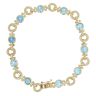 9ct Yellow Gold Blue Topaz Fancy Bracelet 7"
