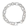 Silver Cubic Zirconia Patterned Belcher Bracelet 7.5"