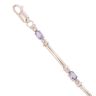 9ct White Gold 0.07ct Diamond And Tanzanite Bracelet 7.5"