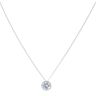 Silver Cubic Zirconia Halo Pendant And Chain 18" By Icesia
