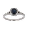 18ct White Gold 0.22ct Brilliant Cut Diamond and Sapphire Cluster Ring