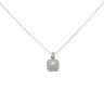 9ct White Gold 0.50ct Brilliant and Princess Cut Diamond Cluster Pendant and Chain 18"