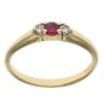 18ct Yellow Gold 0.10ct Diamond And Ruby Three Stone Ring